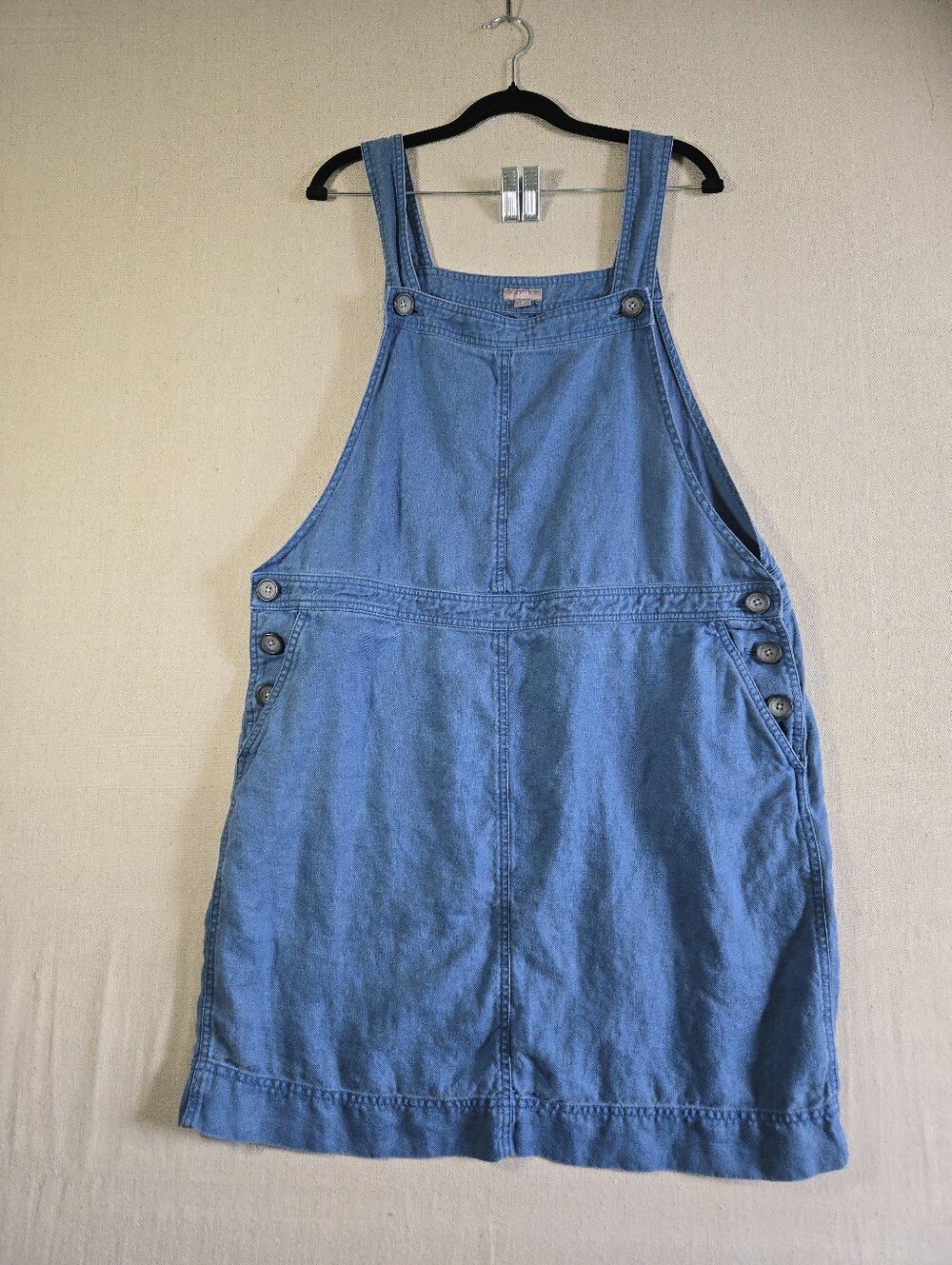 J. Jill 100% Linen Light Blue Jumper Skirtall  Pinafore Dress
